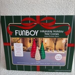 Funboy Inflatable Holiday Tree Cones 3-Pack Indoor Outdoor Christmas Decoration